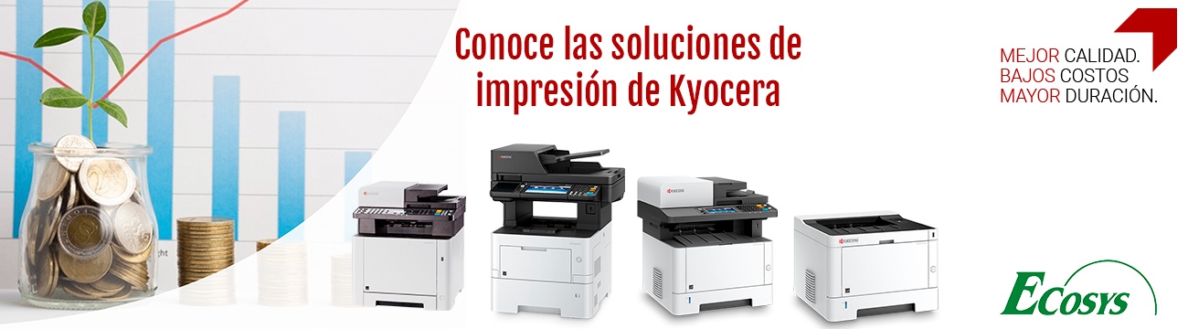 Las multifuncionales laser Kyocera ofrecen mejor calidad, bajos costos y mayor duración.